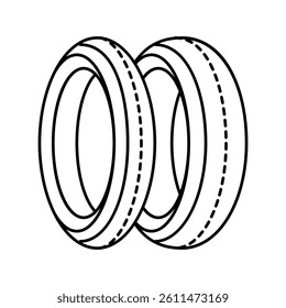 tire motorcycle accessory line icon vector. tire motorcycle accessory sign. isolated contour symbol black illustration
