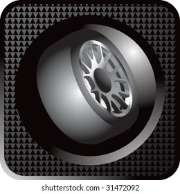 tire on black web button