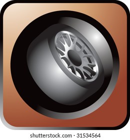 tire on brown web button