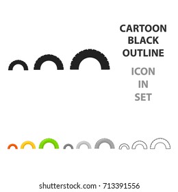 Tire on playgarden icon in cartoon style isolated on white background. Play garden symbol stock vector illustration.