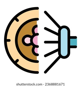 Tire painter icon outline vector. Check body. Auto service color flat