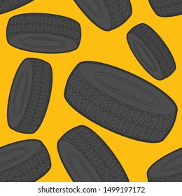 Tire pattern seamless. Car rubber tyre background. vector texture