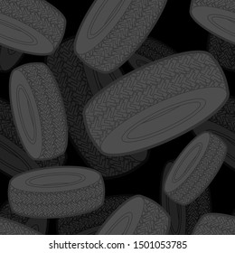 Tire pattern seamless. Car rubber tyre background. vector texture