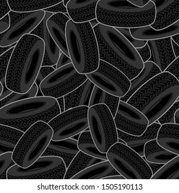 Tire pattern seamless. Car rubber tyre background. vector texture