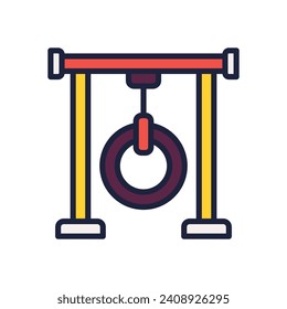 tire playground icon. vector filled color icon for your website, mobile, presentation, and logo design.