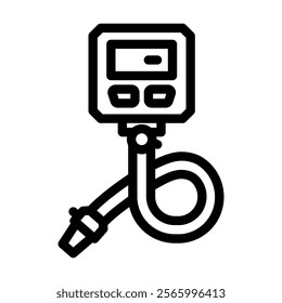 tire pressure gauge accessory line icon vector. tire pressure gauge accessory sign. isolated contour symbol black illustration