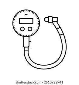 tire pressure gauge accessory line icon vector. tire pressure gauge accessory sign. isolated contour symbol black illustration