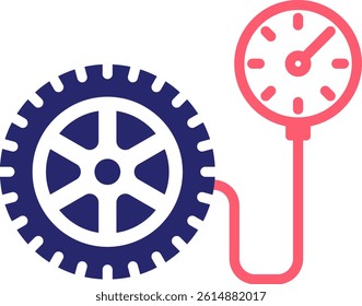 Tire Pressure Gauge Icon Fill Vector Illustration