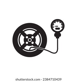 Tire pressure gauge icon logo vector illustration design template.