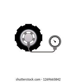Tire pressure gauge vector icon. filled flat sign for mobile concept and web design. Car service simple solid icon. Symbol, logo illustration. Pixel perfect vector graphics