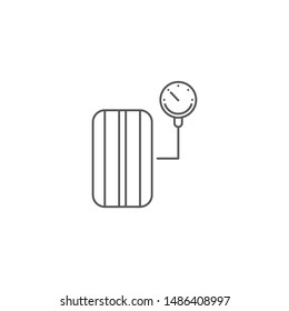 Tire pressure gauge vector icon symbol isolated on white background