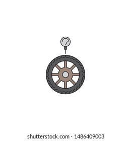 Tire pressure gauge vector icon symbol isolated on white background