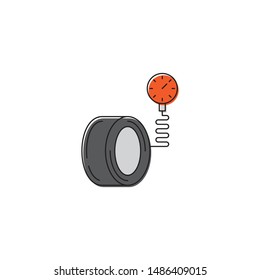 Tire pressure gauge vector icon symbol isolated on white background