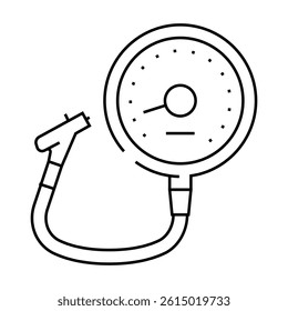 tire pressure gauge vehicle line icon vector. tire pressure gauge vehicle sign. isolated contour symbol black illustration