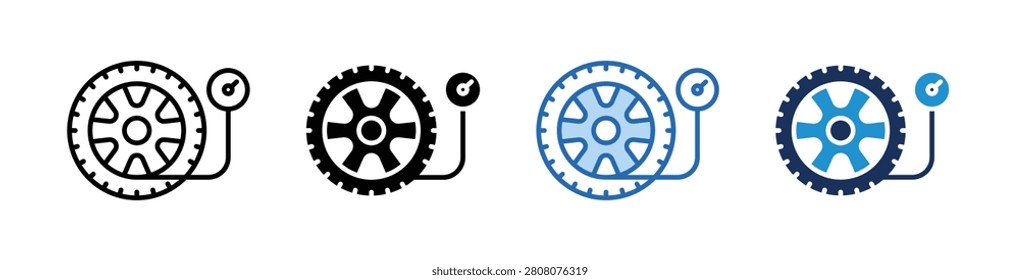 Tire Pressure Icon Collection With Multiple Styles