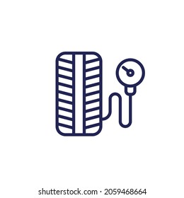 icono de presión de neumáticos, vector de línea