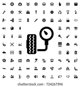 Tire pressure icon. set of filled car service icons.