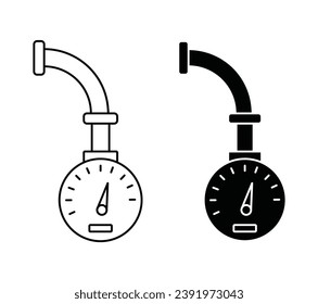 Tire pressure monitoring vector icon set. vector illustration