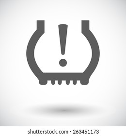 Tire Pressure. Single Flat Icon On White Background. Vector Illustration.