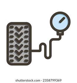 Icono De Colores Llenos De La Línea Espesa Del Vector De Presión De Neumáticos Para Uso Personal Y Comercial.
