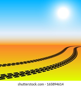 tire prints, vector illustration