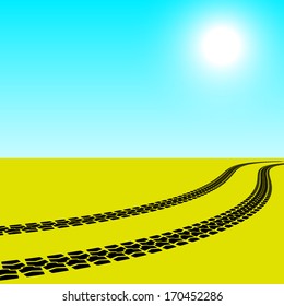 tire prints, vector illustration