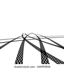tire prints, vector illustration