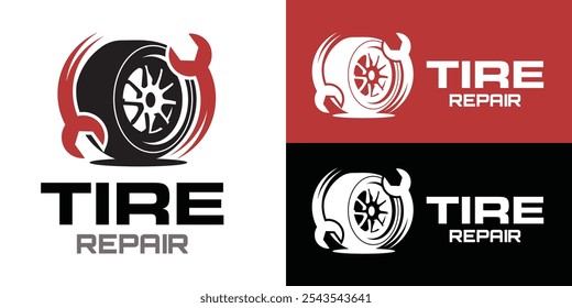 Tire Repair Logo Design Template. Tire Mechanic Logo Business.