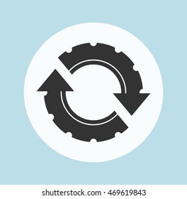 Tire repair and replacement. Vector illustration icon