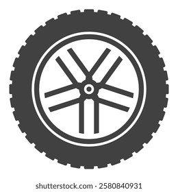 Tire and rim vector icon - Auto wheel vector concept sign