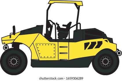 tire roller vector file for pavement