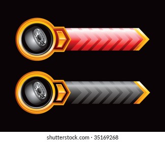 tire rotated on arrow banners