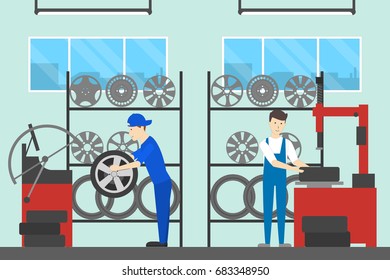 Tire service illustration.