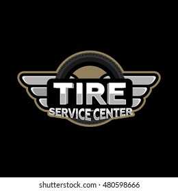 tire service logo emblem icon vector