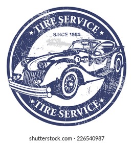 Tire service rubber stamp