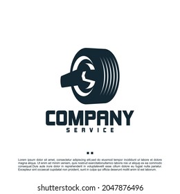 tire service , wrench , logo template