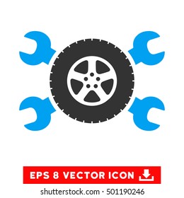 Tire Service Wrenches EPS vector pictograph. Illustration style is flat iconic bicolor blue and gray symbol on white background.
