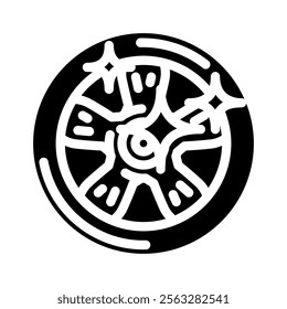 tire shine car care glyph icon vector. tire shine car care sign. isolated symbol illustration