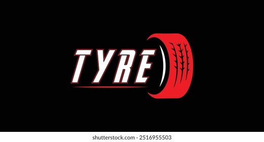 tire shop logo design symbol modern silhouette automotive wheel vector illustration