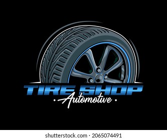 Tire shop, Wheel logo, Template Logo Tires