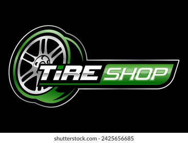 Tire shop, Wheel logo, Template Logo Tires