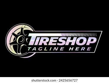 Tire shop, Wheel logo, Template Logo Tires
