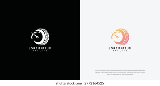 Tire Speedometer Logo - Motion and Automotive Branding