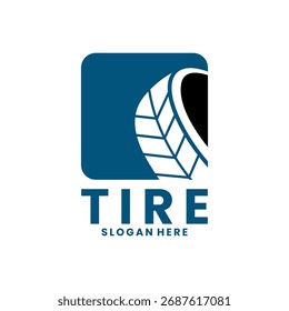 Neumático con Plantilla de Vector de diseño de logotipo cuadrado