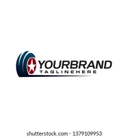 Tire star auto logo design concept template vector