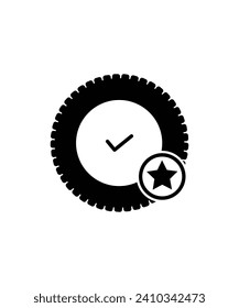tire with star icon, vector best flat icon.