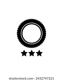 tire with star icon, vector best flat icon.