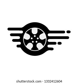 tire store with abstract tyre. concept of 24 hour support, protector, auto station, maintenance, machine disk. isolated on white background. flat style trend modern brand design vector illustration