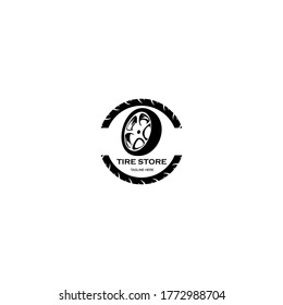 Tire store icon logo vector design. flat style trend modern logotype design vector illustration.