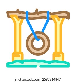 tire swing color icon vector. tire swing sign. isolated symbol illustration
